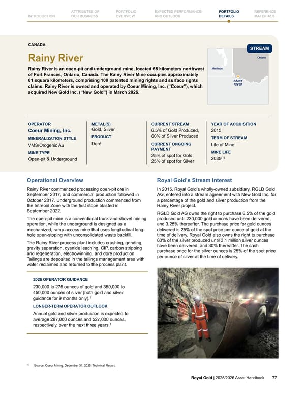 Royal Gold, Inc. 2025/2026 Asset Handbook - Page 77