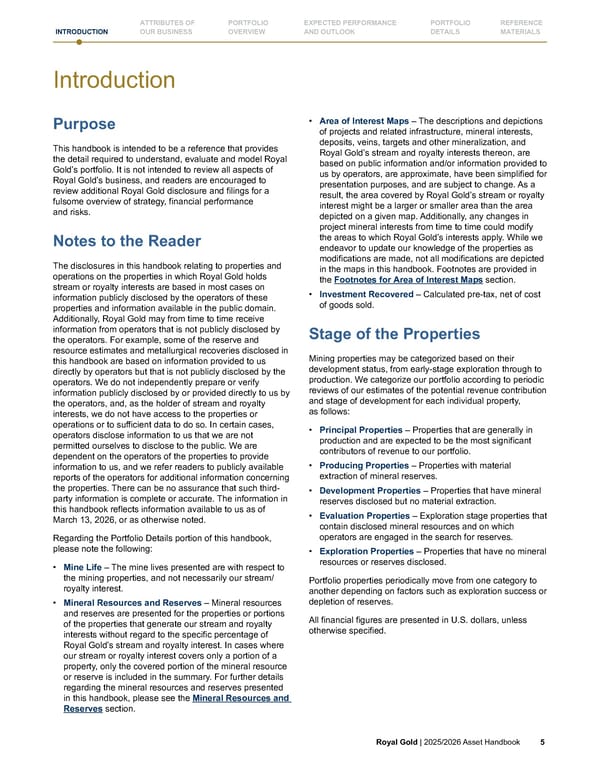 Royal Gold, Inc. 2025/2026 Asset Handbook - Page 5