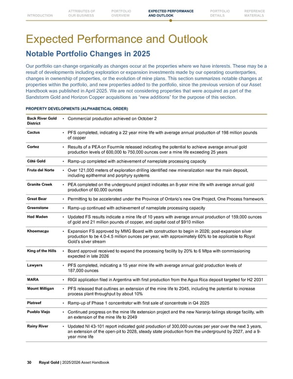 Royal Gold, Inc. 2025/2026 Asset Handbook - Page 30