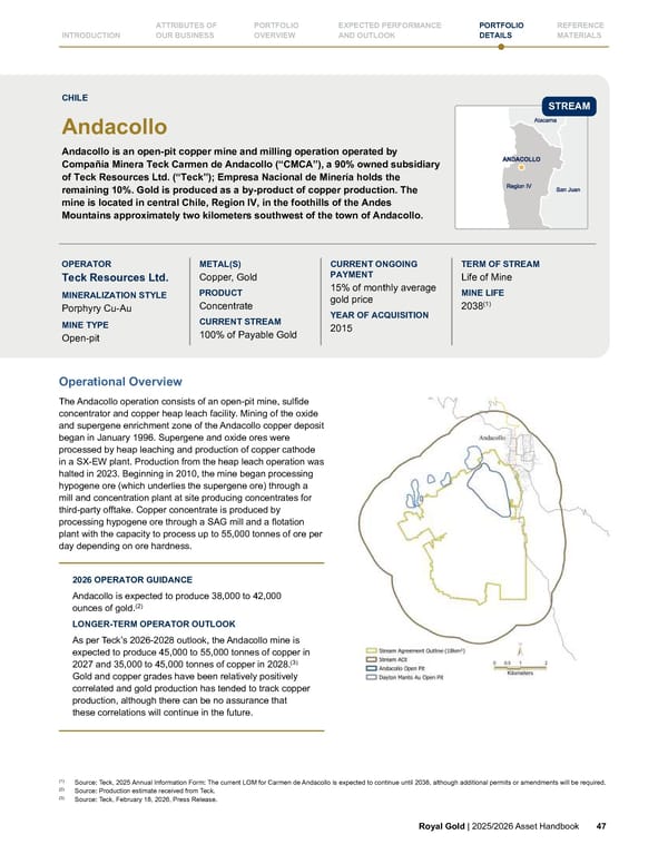 Royal Gold, Inc. 2025/2026 Asset Handbook - Page 47