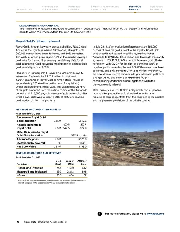 Royal Gold, Inc. 2025/2026 Asset Handbook - Page 48