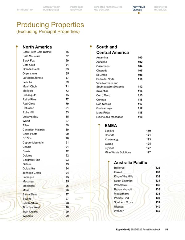Royal Gold, Inc. 2025/2026 Asset Handbook - Page 53