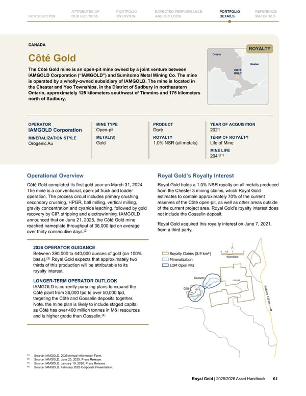 Royal Gold, Inc. 2025/2026 Asset Handbook - Page 61