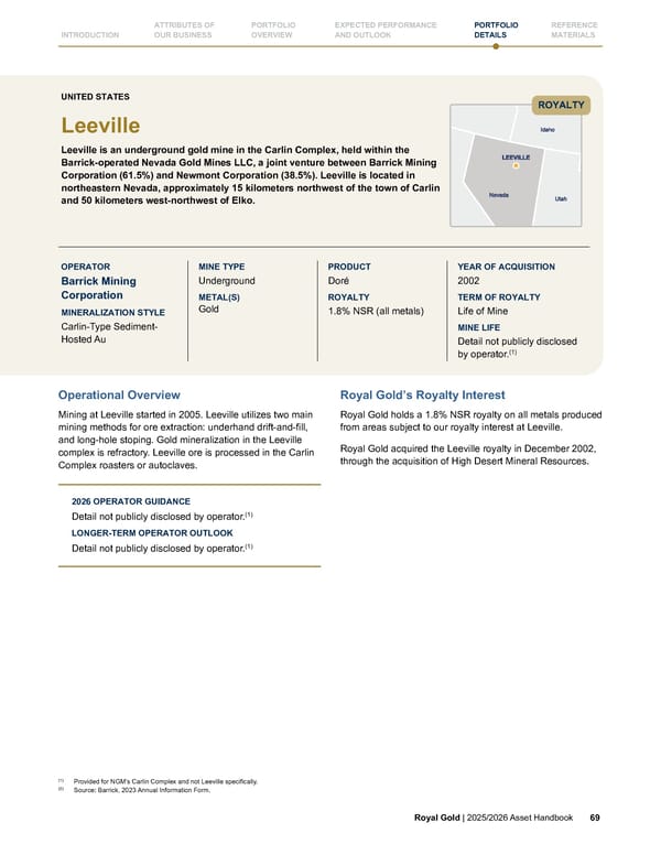 Royal Gold, Inc. 2025/2026 Asset Handbook - Page 69