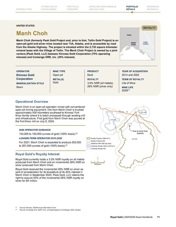 Royal Gold, Inc. 2025/2026 Asset Handbook - Page 71