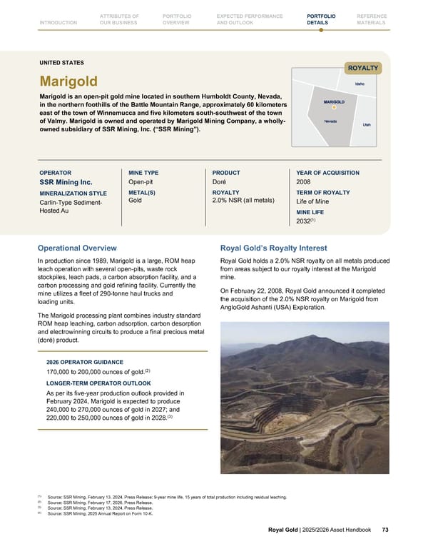 Royal Gold, Inc. 2025/2026 Asset Handbook - Page 73
