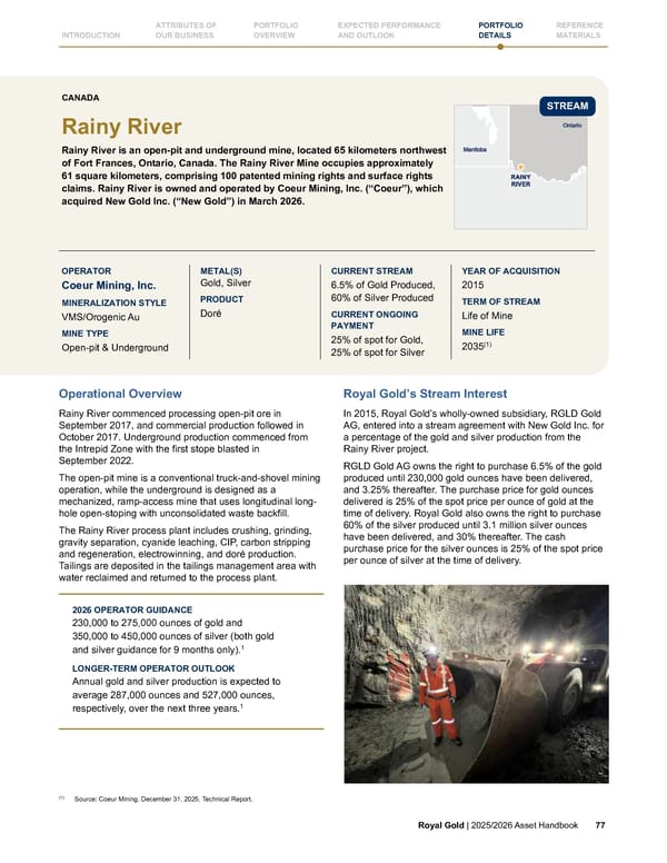 Royal Gold, Inc. 2025/2026 Asset Handbook - Page 77