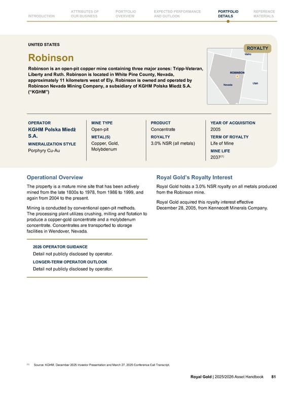 Royal Gold, Inc. 2025/2026 Asset Handbook - Page 81
