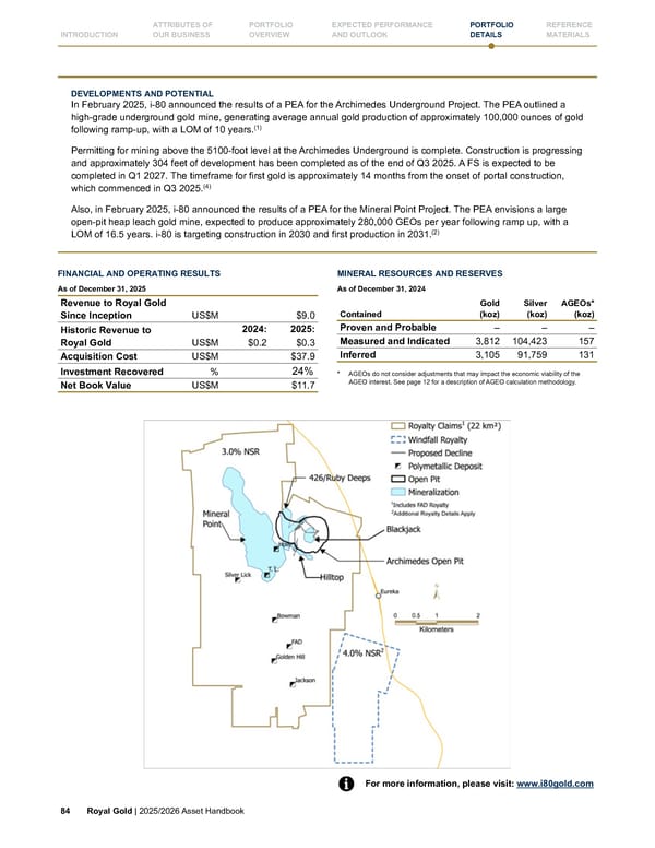 Royal Gold, Inc. 2025/2026 Asset Handbook - Page 84