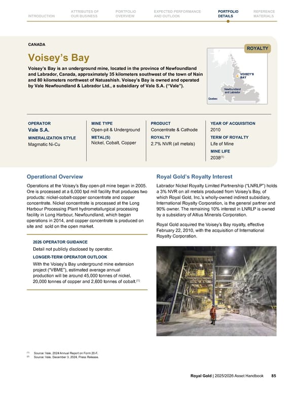 Royal Gold, Inc. 2025/2026 Asset Handbook - Page 85