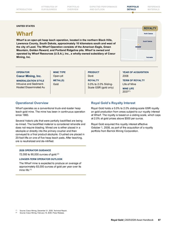 Royal Gold, Inc. 2025/2026 Asset Handbook - Page 87