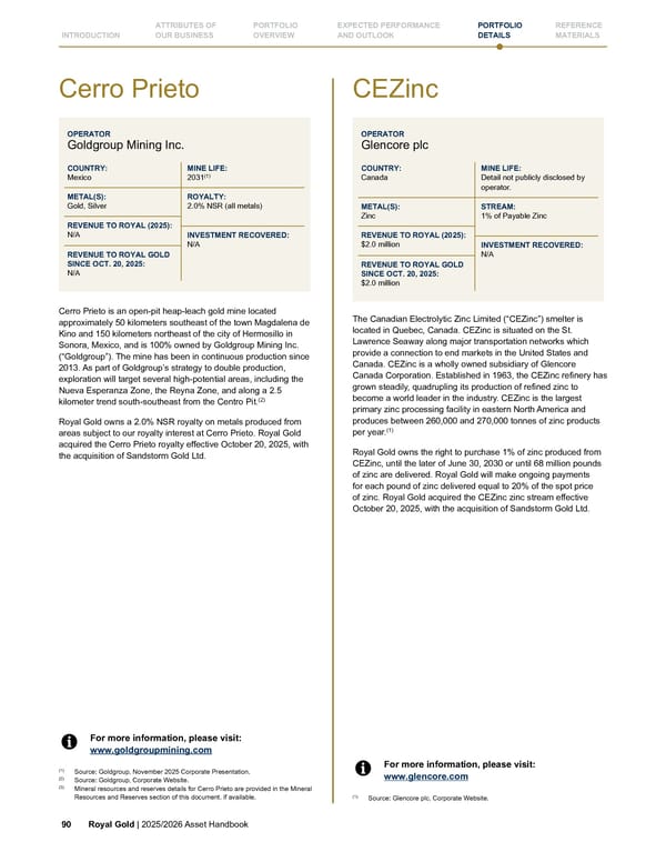 Royal Gold, Inc. 2025/2026 Asset Handbook - Page 90