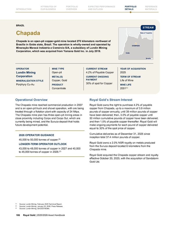 Royal Gold, Inc. 2025/2026 Asset Handbook - Page 106