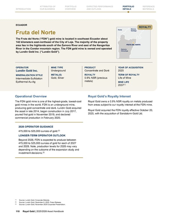 Royal Gold, Inc. 2025/2026 Asset Handbook - Page 110