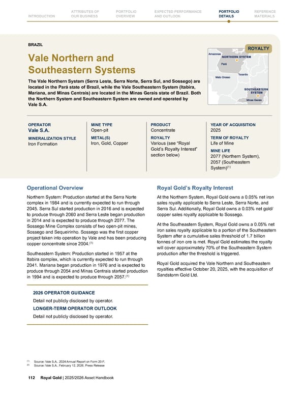 Royal Gold, Inc. 2025/2026 Asset Handbook - Page 112