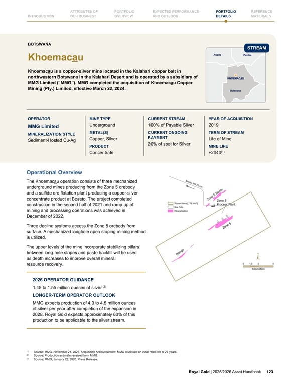Royal Gold, Inc. 2025/2026 Asset Handbook - Page 123