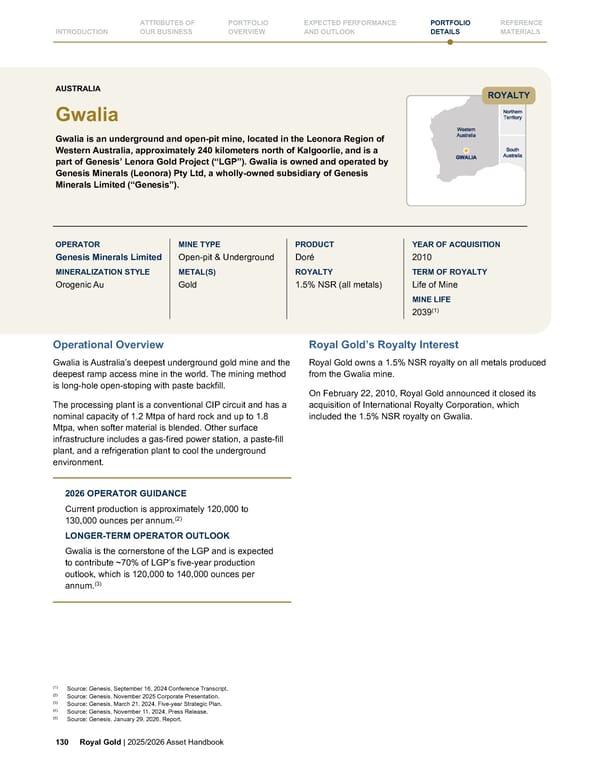Royal Gold, Inc. 2025/2026 Asset Handbook - Page 130