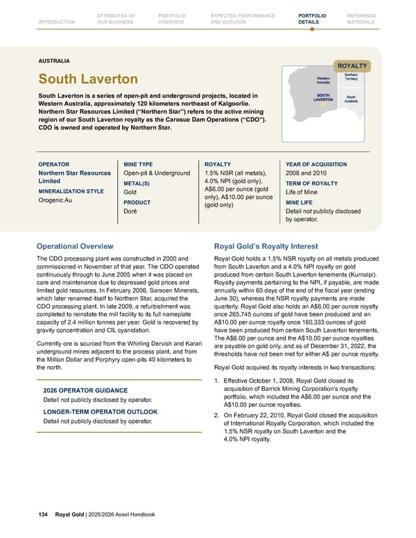 Royal Gold, Inc. 2025/2026 Asset Handbook - Page 134