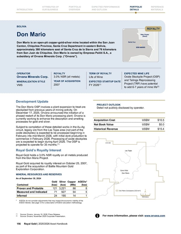 Royal Gold, Inc. 2025/2026 Asset Handbook - Page 156