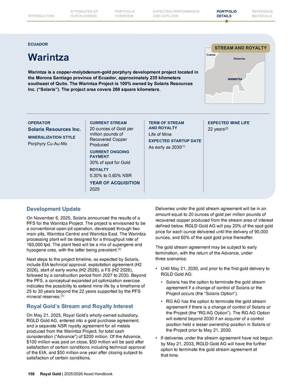 Royal Gold, Inc. 2025/2026 Asset Handbook - Page 158