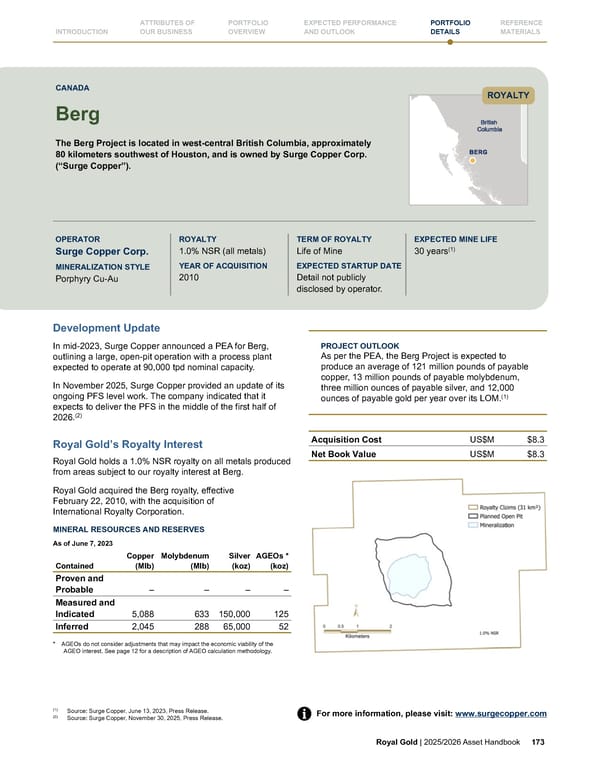 Royal Gold, Inc. 2025/2026 Asset Handbook - Page 173