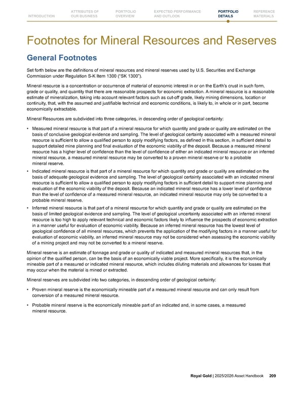 Royal Gold, Inc. 2025/2026 Asset Handbook - Page 209
