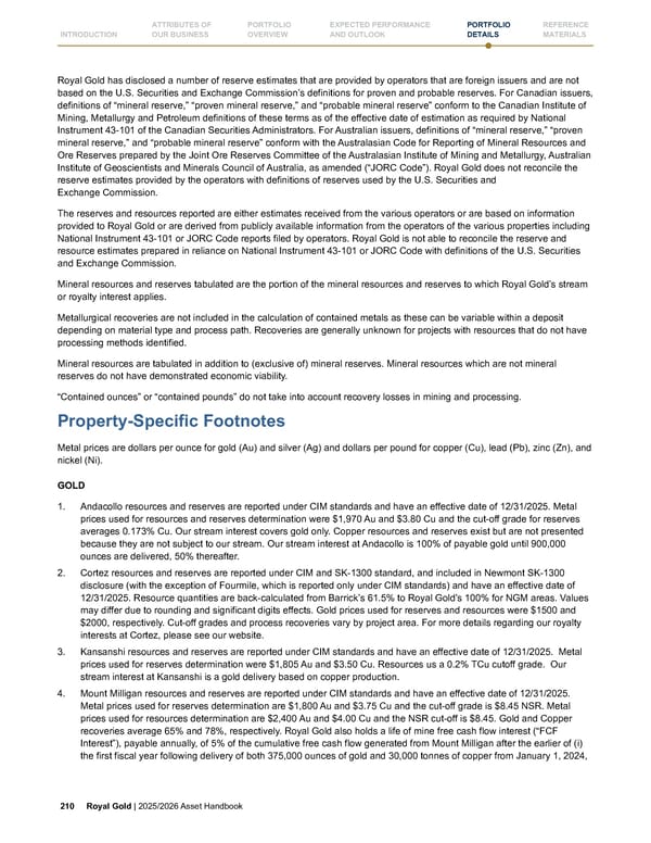 Royal Gold, Inc. 2025/2026 Asset Handbook - Page 210