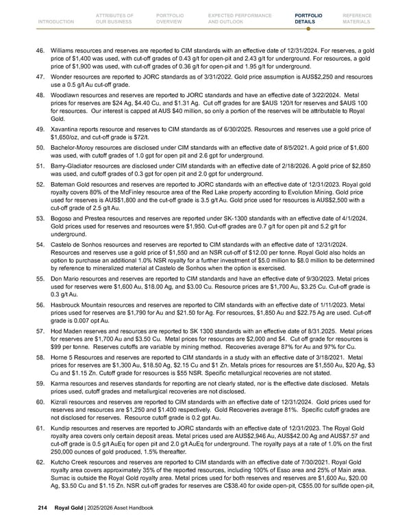 Royal Gold, Inc. 2025/2026 Asset Handbook - Page 214
