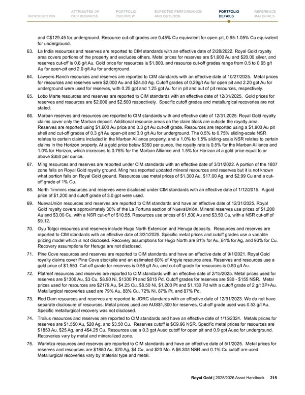 Royal Gold, Inc. 2025/2026 Asset Handbook - Page 215