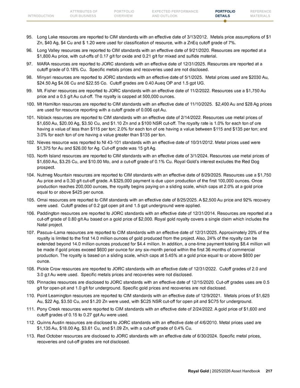 Royal Gold, Inc. 2025/2026 Asset Handbook - Page 217