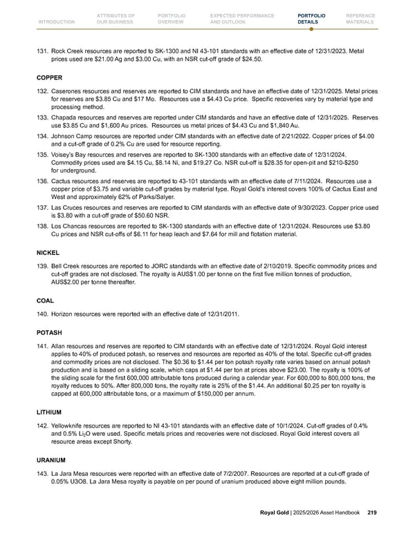 Royal Gold, Inc. 2025/2026 Asset Handbook - Page 219
