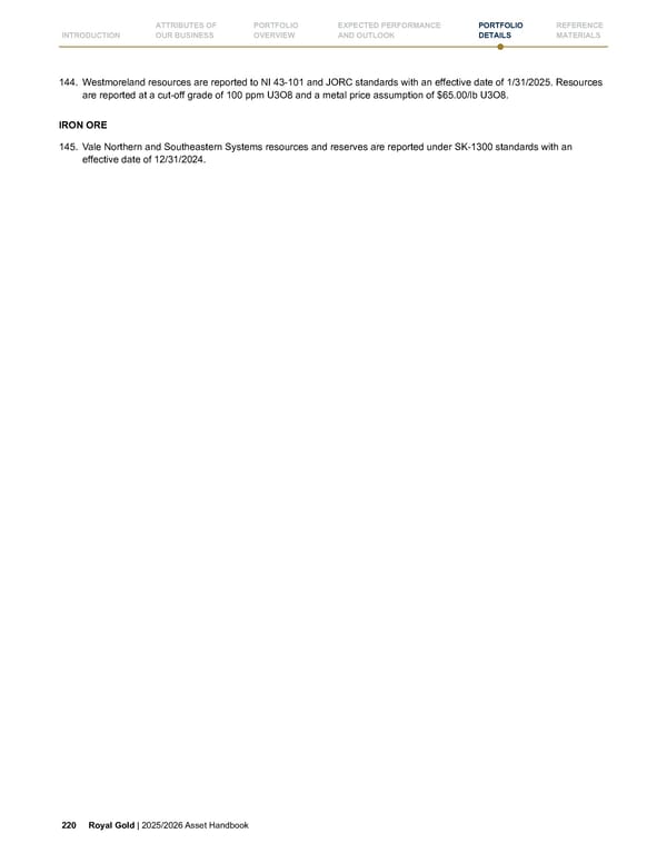 Royal Gold, Inc. 2025/2026 Asset Handbook - Page 220