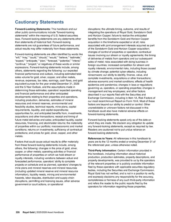 Royal Gold, Inc. 2025/2026 Asset Handbook - Page 228