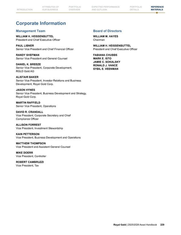 Royal Gold, Inc. 2025/2026 Asset Handbook - Page 229