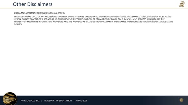 April 2025 Investor Presentation - Page 61
